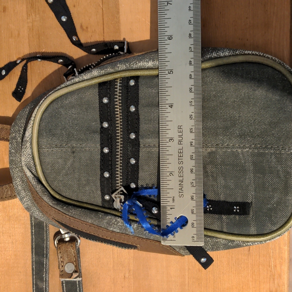 Distressed Studded Mona B mini backpack purse - Picture 5 of 8